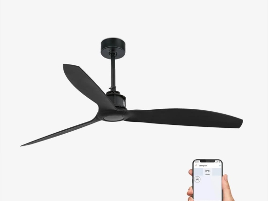 Ανεμιστήρας Οροφής Justfan 32100WP Smart Fan Με Τηλεχειριστήριο D128cm Black Faro Barcelona