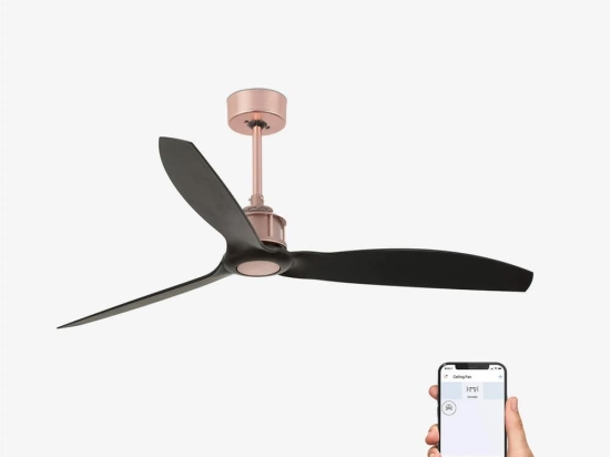 Ανεμιστήρας Οροφής Justfan 33418WP Smart Fan Με Τηλεχειριστήριο D128cm Copper-Black Faro Barcelona