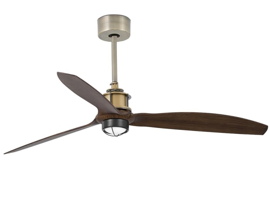 Ανεμιστήρας Οροφής Justfan 33398-10 Με Φως Led 16W 3000K Και Τηλεχειριστήριο D128cm Old Gold - Walnut Faro Barcelona