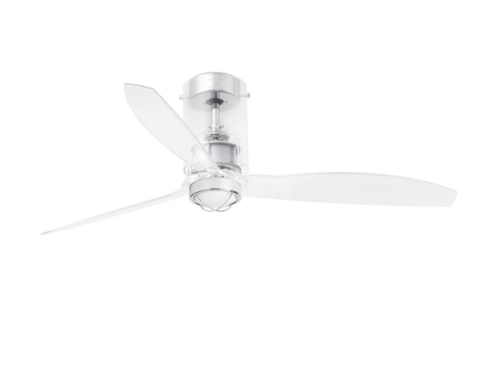 Ανεμιστήρας Οροφής Mini Tube 33393-9 Με Φως Led 16W 3000K Και Τηλεχειριστήριο D128cm Chrome Faro Barcelona