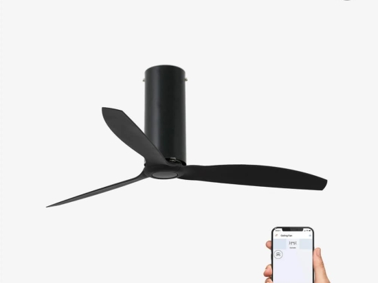Ανεμιστήρας Οροφής Tube 32060WP Smart Fan Με Τηλεχειριστήριο D128cm Matt Black Faro Barcelona