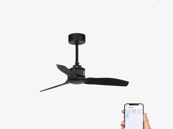 Ανεμιστήρας Οροφής Justfan XS 33424WP Smart Fan Με Τηλεχειριστήριο D81cm Black Faro Barcelona