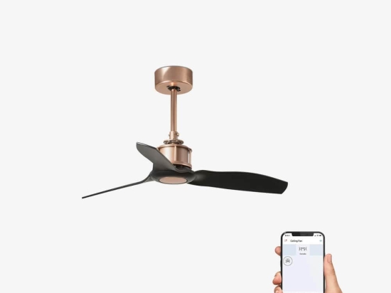 Ανεμιστήρας Οροφής Justfan XS 33427WP Smart Fan Με Τηλεχειριστήριο D81cm Copper - Black Faro Barcelona