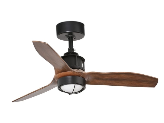 Ανεμιστήρας Οροφής Justfan XS 33425-10 Με Φως Led 16W 3000K Και Τηλεχειριστήριο D81cm Black - Walnut Faro Barcelona