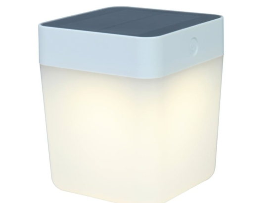 Επιτραπέζιο Ηλιακό Φωτιστικό Cube 6908001331 IP44 Led 3000K 13,3x12x12cm White Lutec