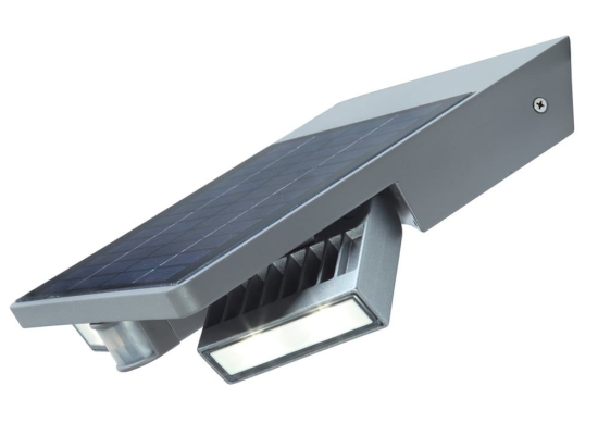 Φωτιστικό Τοίχου Ηλιακό Tilly 6901201000 IP44 Led 4000K Με Αισθητήρα Κίνησης 4x23,2x21cm Silver Grey Lutec