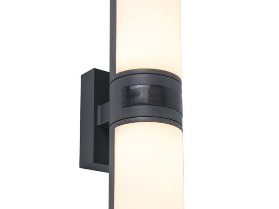 Φωτιστικό Τοίχου Cyra 5198102118 IP54 Led 3000K Με Αισθητήρα Κίνησης 12x24,5x7,8cm Dark Grey Lutec