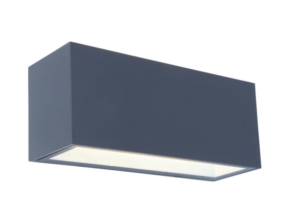 Φωτιστικό Τοίχου Gemini Square Large 5189104118 IP54 Led 4000K 10,8x12x30cm Dark Grey Lutec