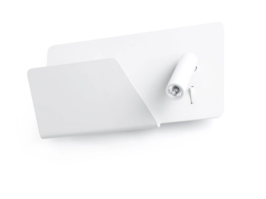 Φωτιστικό Τοίχου - Reader Left Suau 62124 High Power LED 3W 3000K 140Lm Με Θύρα USB White Faro Barcelona