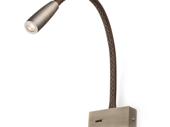 Φωτιστικό Τοίχου - Reader Lead 62704 LED 3W 3000K 180Lm Old Gold - Brown Faro Barcelona