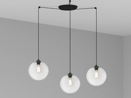 Φωτιστικό Οροφής Κρεμαστό Clara 64128-3L 3xE27 Black Faro Barcelona