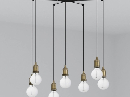 Φωτιστικό Οροφής Κρεμαστό Art 64137-7L 7xE27 Old Gold Faro Barcelona