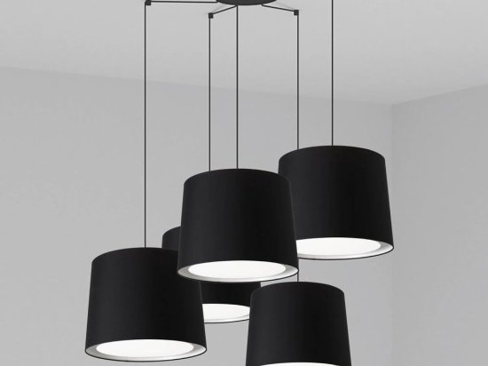 Φωτιστικό Οροφής Κρεμαστό Conga 64314-56-5L E27 max 15W ø50*35 Black Faro Barcelona