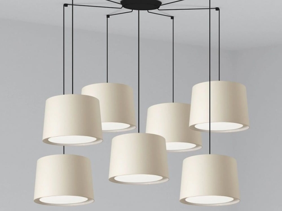 Φωτιστικό Οροφής Κρεμαστό Conga 64314-55-7L E27 max 15W ø50*35 Black-Beige Faro Barcelona