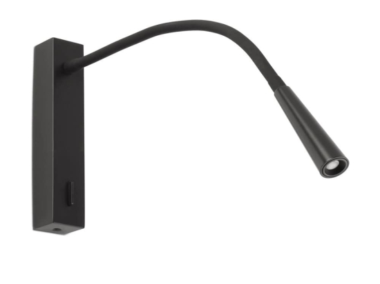 Φωτιστικό Τοίχου - Reader Flin 64319 LED 3W 3000K 280Lm Black Faro Barcelona