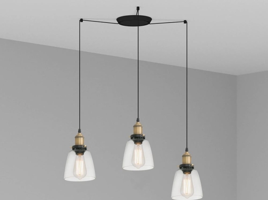 Φωτιστικό Οροφής Κρεμαστό Liz 65080-3L E27 max 15W Old Gold Faro Barcelona