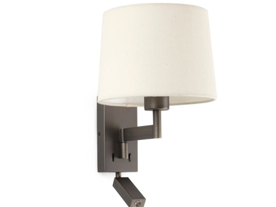 Φωτιστικό Τοίχου - Απλίκα Artis 68492-02 E27 max 15W Με Reader 1W 3000K 140Lm Bronze-Beige Faro Barcelona