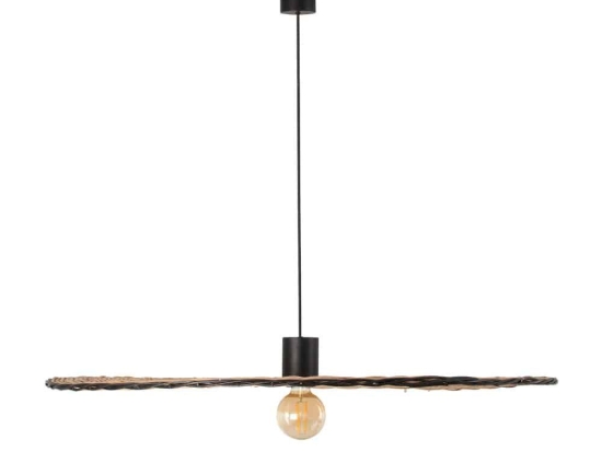 Φωτιστικό Οροφής Κρεμαστό Costas 68590-70 ø100 E27 max 15W Black-Rattan Faro Barcelona