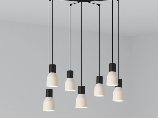 Φωτιστικό Οροφής Κρεμαστό Kombo 68592-7L E27 max 15W Beige Faro Barcelona
