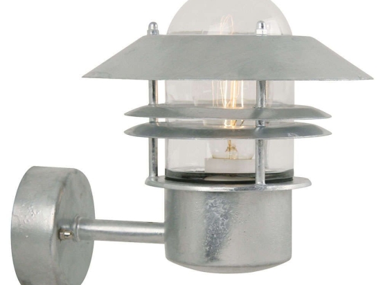 Φωτιστικό Τοίχου Blokhus Up 25011031 25x23cm 1xE27 60W IP54 Steel Nordlux Μέταλλο,Γυαλί