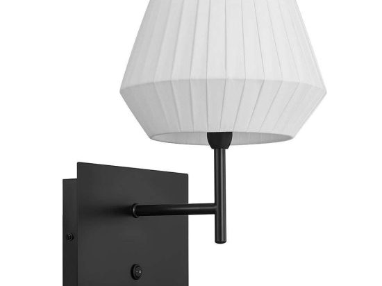 Φωτιστικό Τοίχου Dicte 2112391001 21x37,5cm 1xE14 40W White-Black Nordlux Μέταλλο,Ύφασμα