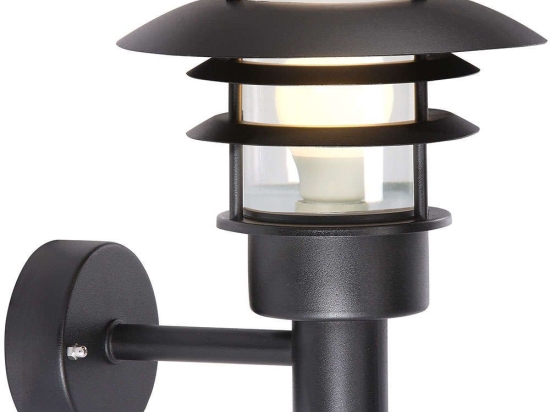 Φωτιστικό Τοίχου Lønstrup 22 71431003 22x26,5cm 1xE27 60W IP44 Black Nordlux Ατσάλι,Γυαλί