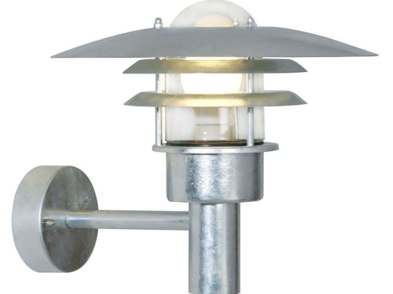 Φωτιστικό Τοίχου Lønstrup 32 71411031 32x28,5cm 1xE27 60W IP44 Steel Nordlux Ατσάλι,Γυαλί