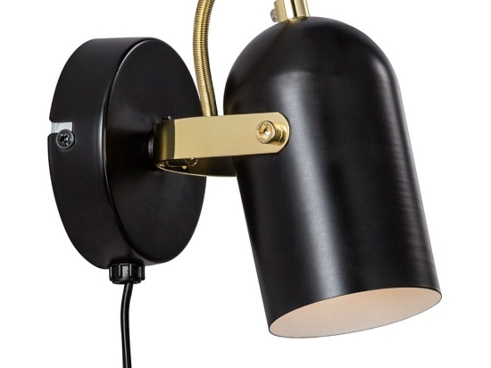 Φωτιστικό Τοίχου Lotus 50101003 16x14cm 1xE14 40W Black-Brass Nordlux Μέταλλο,Πλαστικό