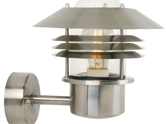 Φωτιστικό Τοίχου Vejers 25091034 22x23cm 1xE27 60W IP54 Silver Nordlux Ατσάλι,Γυαλί