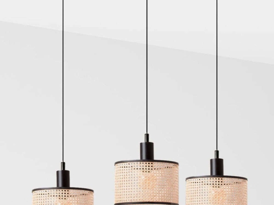 Φωτιστικό Οροφής Mambo 64314-47-3L Φ21x20cm 3xE27 15W Black-Natural Faro Barcelona