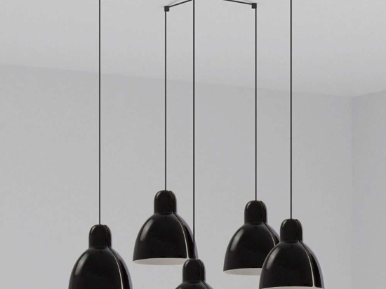 Φωτιστικό Οροφής Venice 64255-112-5L Φ20cm 5xE27 15W Black Faro Barcelona