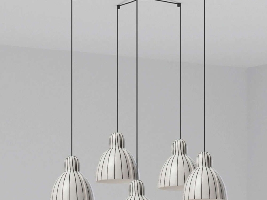 Φωτιστικό Οροφής Venice 64255-114-5L Φ20cm 5xE27 15W Black-White Faro Barcelona