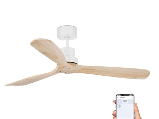 Ανεμιστήρας Οροφής Lantau 33561DCWP Smart Fan Με Τηλεχειριστήριο Φ132cm White-Pine Faro Barcelona