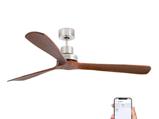 Ανεμιστήρας Οροφής Lantau-G 33464DCWP Smart Fan Με Τηλεχειριστήριο Φ168cm Nickel-Dark Walnut Faro Barcelona