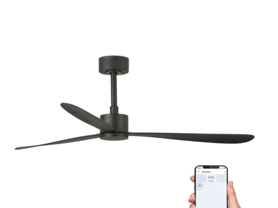 Ανεμιστήρας Οροφής Amelia 33761WP Smart Fan Με Τηλεχειριστήριο Φ132cm Black Faro Barcelona