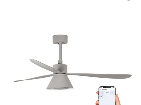 Ανεμιστήρας Οροφής Amelia 33762WP-24 Smart Fan Με Φως Dim Led 20W Και Τηλεχειριστήριο Φ132cm Grey Faro Barcelona