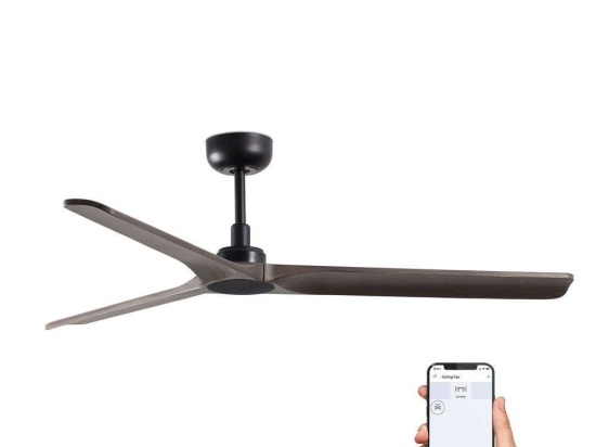 Ανεμιστήρας Οροφής Heywood 33809WP Smart Fan Με Τηλεχειριστήριο Φ132cm Black-Brown Faro Barcelona