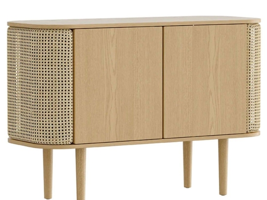 Μπουφές Treasures Venetian Cane 5622C5622-3 109x43x75cm Oak-Beige Umage Polyester,Ξύλο,Ατσάλ