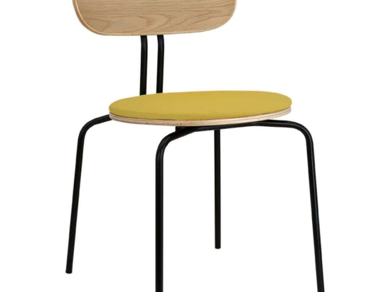Καρέκλα Τραπεζαρίας Curious Black 5916-3C719-09 44,5x48x77,5cm Yellow-Black Umage Ατσάλι,Polywood