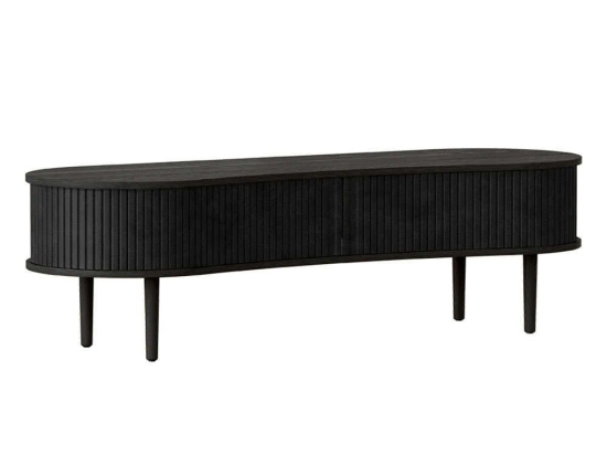 Έπιπλο Τηλεόρασης Audacious Faux Leather 5112C5601-7 140x46x40cm Black Oak-Charcoal Umage