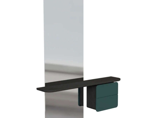 Καθρέπτης Τοίχου One More Look 5108C5620-3 78x15x118cm Black Oak-Green Umage Ατσάλι,Ξύλο