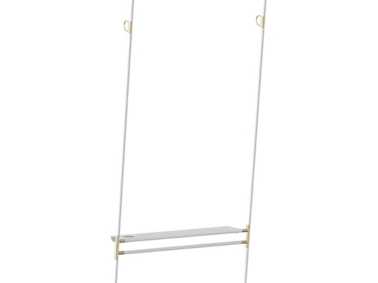 Κρεμάστρα Δαπέδου Lean On Me 5250 78x32x182cm Brass-White Umage Ατσάλι,Τεχνόδερμα