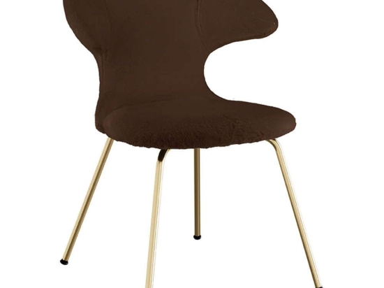 Καρέκλα Τραπεζαρίας Time Flies Teddy Bear 590-19C5901-1 57x59x83cm Brown-Brass Umage Ατσάλι,Polyester