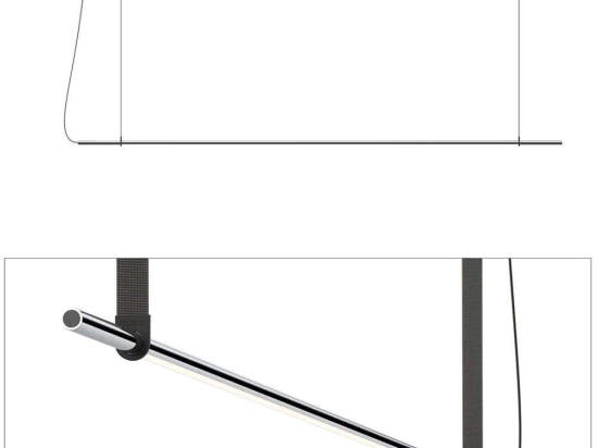 Φωτιστικό Οροφής - Ράγα T.O 10873/10875 137x1,3cm Dim Led 750lm 10W 2700K Chrome-Graphite Pablo Designs
