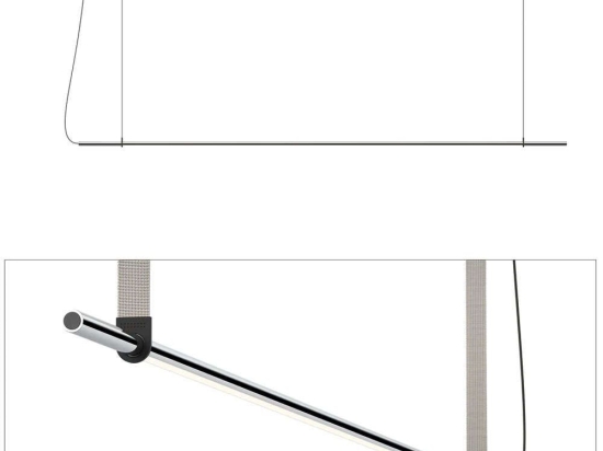 Φωτιστικό Οροφής - Ράγα T.O 10873/10876 137x1,3cm Dim Led 750lm 10W 2700K Chrome-Grey Pablo Designs