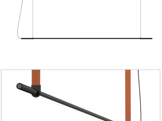 Φωτιστικό Οροφής - Ράγα T.O 10872/10877 137x1,3cm Dim Led 750lm 10W 2700K Black-Orange Pablo Designs