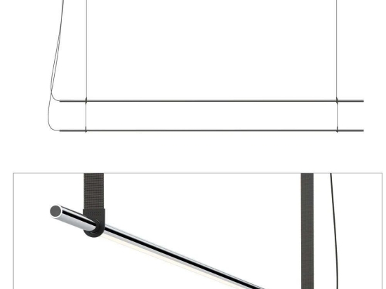 Φωτιστικό Οροφής - Ράγα T.O 2 Stack 2X10873/10875/10878 137x13cm Dim Led 750lm 10W 2700K Chrome-Graphite Pablo Designs