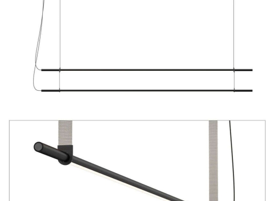 Φωτιστικό Οροφής - Ράγα T.O 2 Stack 2X10872/10876/10879 137x13cm Dim Led 750lm 10W 2700K Black-Grey Pablo Designs