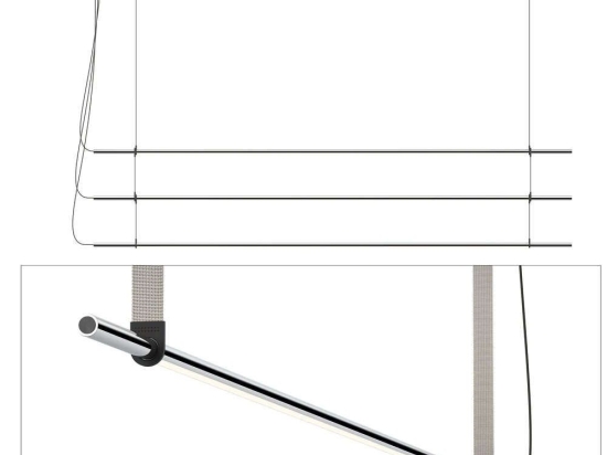 Φωτιστικό Οροφής - Ράγα T.O 3 Stack 3X10873/10876/2X10879 137x26cm Dim Led 750lm 10W 2700K Chrome-Grey Pablo Designs