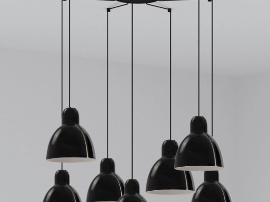 Φωτιστικό Οροφής Venice 64255-125-7L 7xE27 15W Black Faro Barcelona